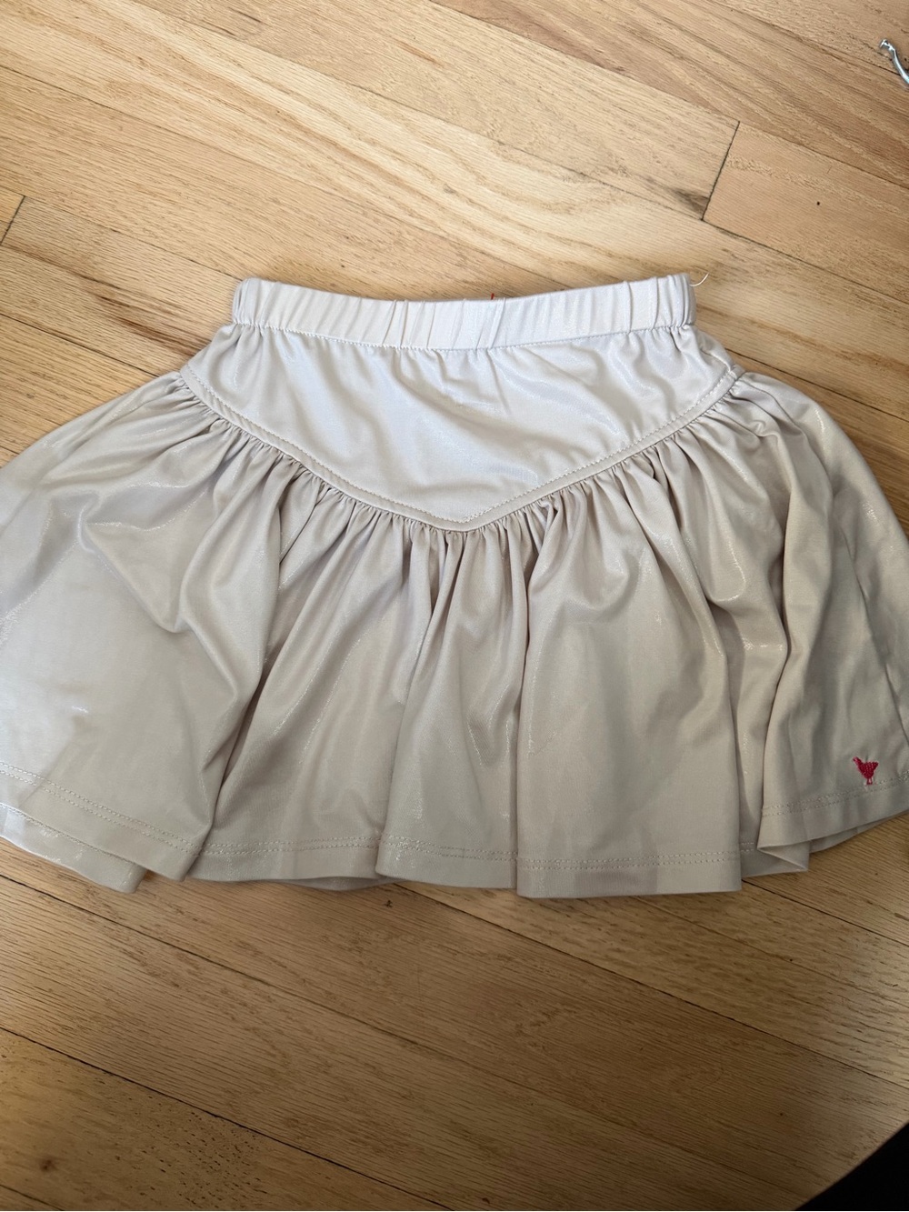 Pink Chicken Shimmery Cream Tulle-Look Girls Skirt